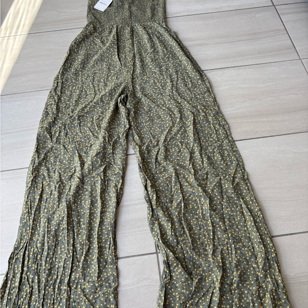 Forever 21 Olive and Mustard Jumpsuit
